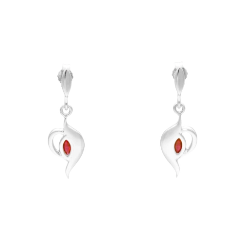 Kolczyki z rubinową cyrkonią srebro