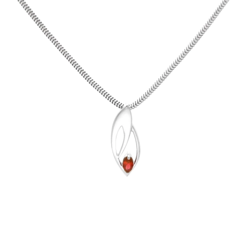 Wisior z rubinową cyrkonią srebro