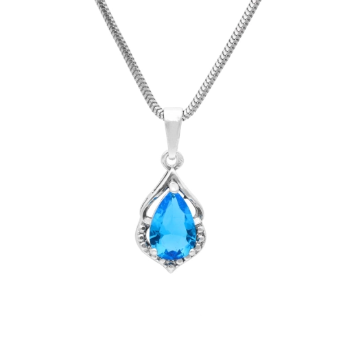 Wisior z niebieską cyrkonią srebro