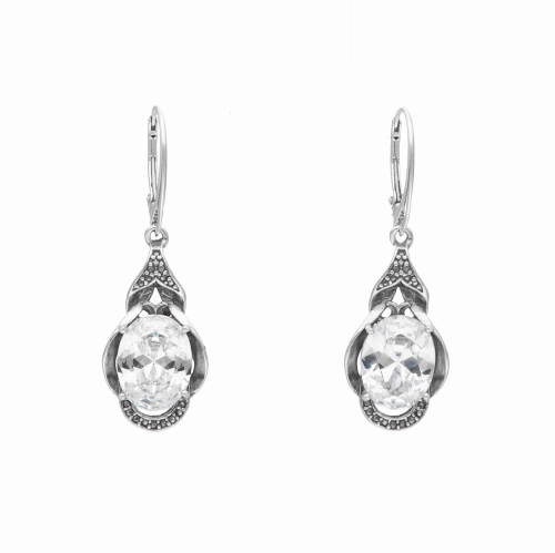 Kolczyki z białymi cyrkoniami srebro