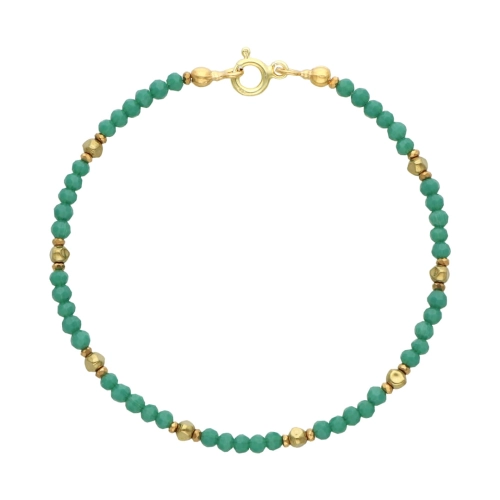 Bransoletka z kryształem i hematytem srebro pozłacane