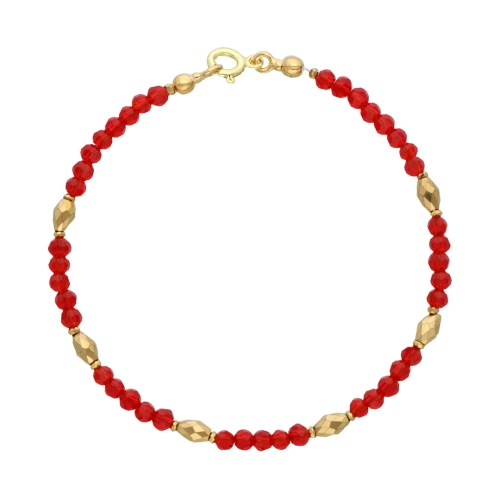 Bransoletka z kryształem i hematytem srebro pozłacane