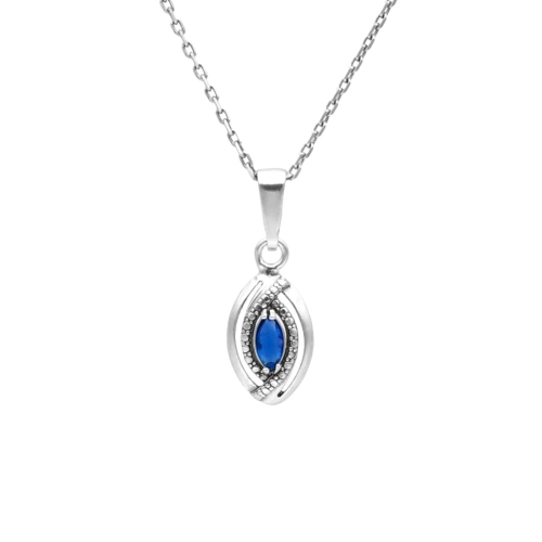 Wisior łezka z szafirową cyrkonią srebro