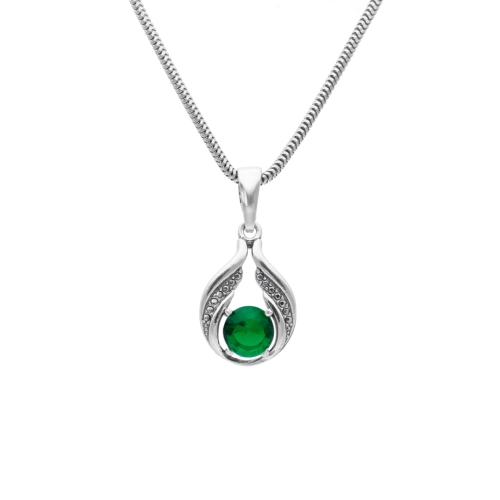 Wisior ze szmaragdową cyrkonią srebro