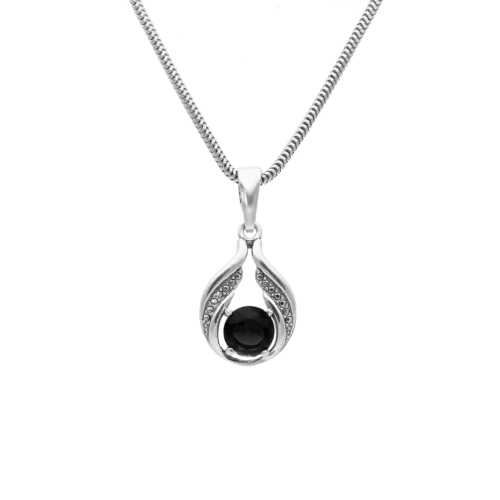 Wisior z czarną cyrkonią srebro