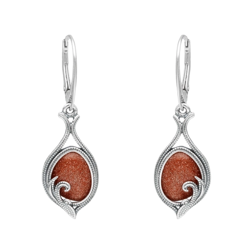 Kolczyki z piaskiem pustyni srebro oksydowane