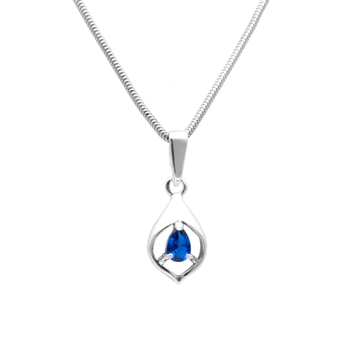 Wisior z szafirową cyrkonią srebro