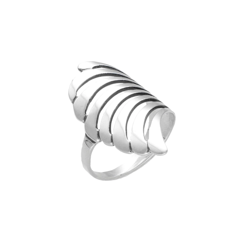 Pierścionek ażurowe skrzydło srebro oksydowane