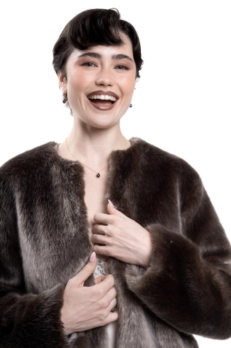 Naszyjnik celebrytka z czarną perłą srebro pozłacane