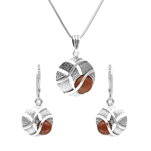 Komplet koła z Piaskiem Pustyni srebro oksydowane