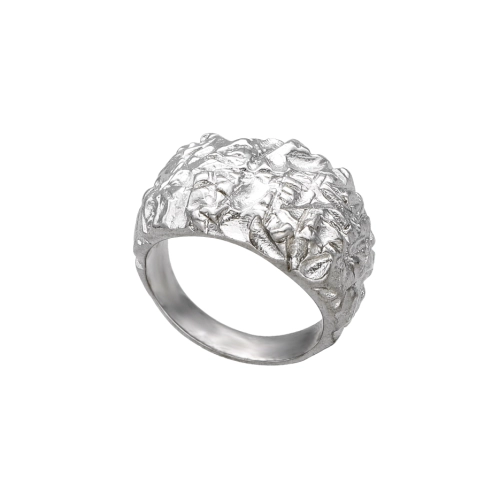 Pierścionek marszczone srebro