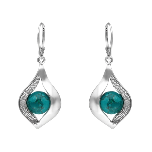 Kolczyki z chryzokolą srebro