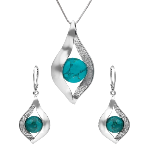Komplet z chryzokolą srebro