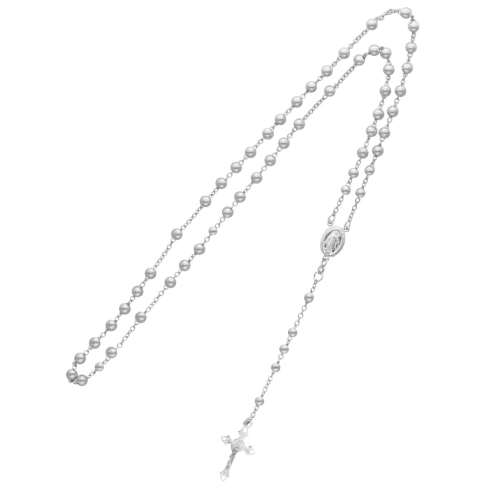 Różaniec srebrny 5 mm kulki