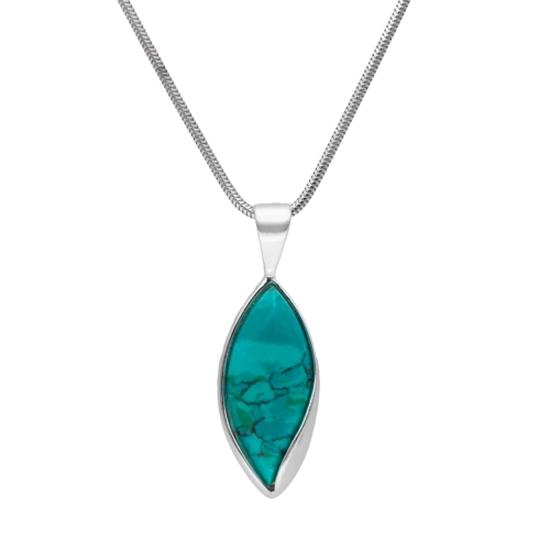 Wisior łezki z chryzokolą srebro