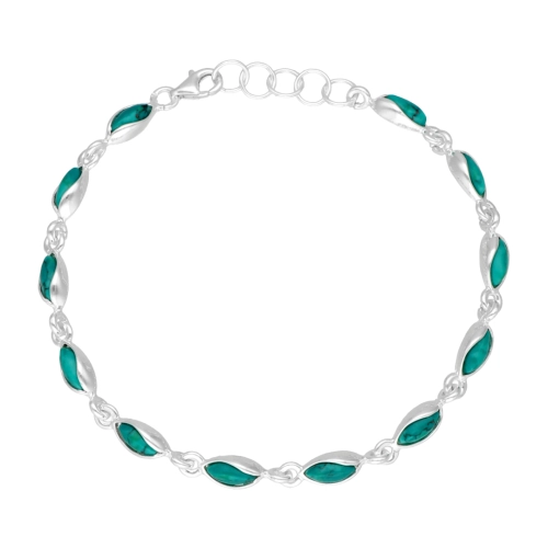 Bransoletka łezki z chryzokolą srebro