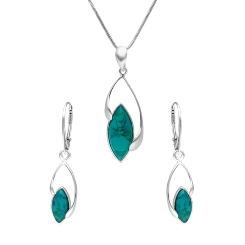 Komplet z chryzokolą srebro