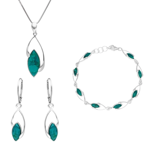 Komplet z chryzokolą srebro