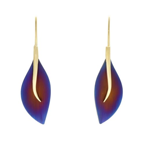 Kolczyki z tytanem ombre srebro pozłacane