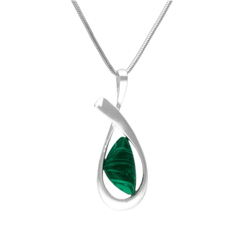 Wisior z malachitem srebro
