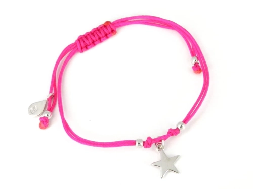 Bransoletka sznurkowa gwiazdka amarantowa