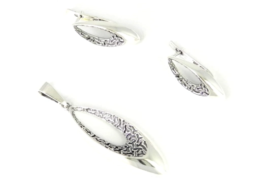 Komplet srebro oksydowane 