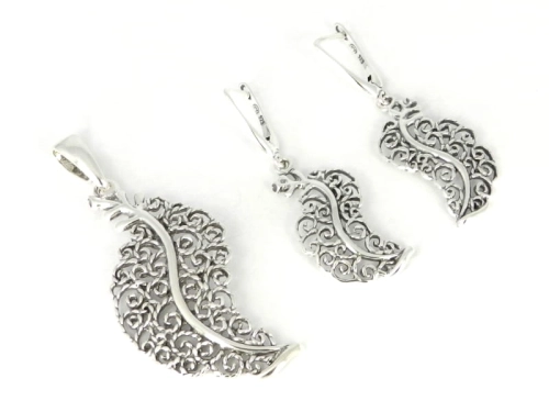 Komplet ażurowy liść 