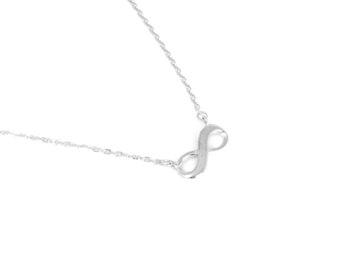 Naszyjnik nieskończoność infinity srebro rodowane 
