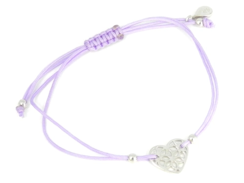 Bransoletka sznurkowa serce 
