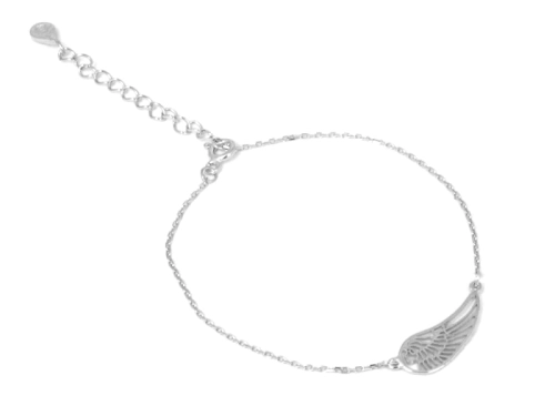 Bransoletka skrzydło anioła srebro rodowane 