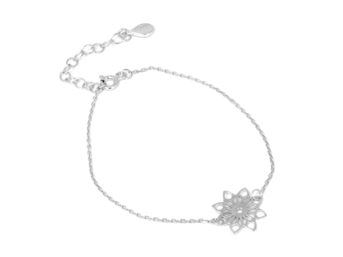 Bransoletka kwiatek srebro rodowane 