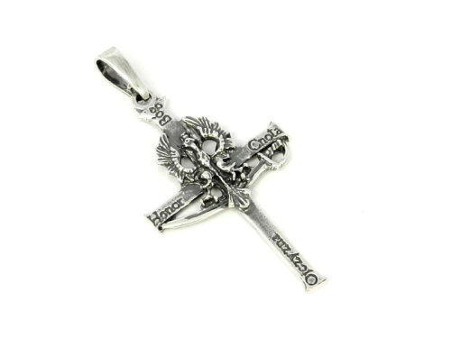 Krzyż z orłem Bóg Honor Ojczyzna Cnota  