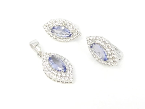 Komplet z fioletową cyrkonią 