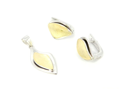 Delikatny komplet srebro pozłacane 