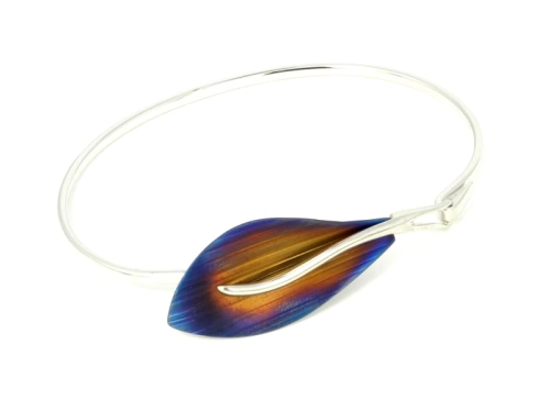 Bransoletka kwiat ombre tytan