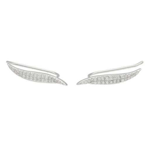 Nausznice z cyrkoniami listki 