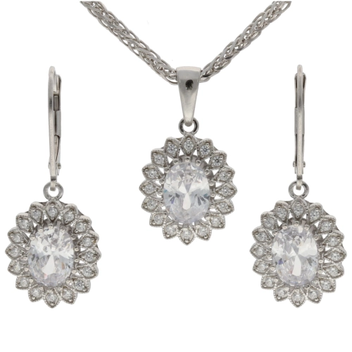 Komplet z cyrkoniami markizy 