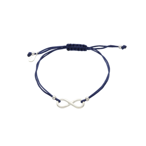 Bransoletka sznurkowa nieskończoność infinity duża granatowa 