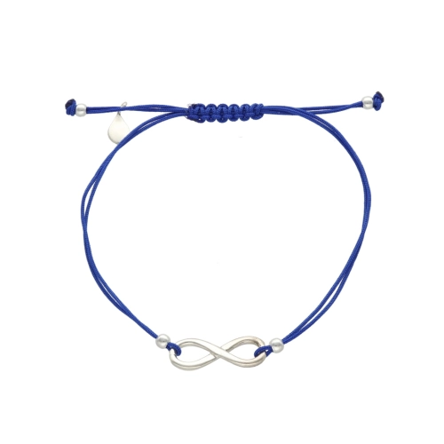 Bransoletka sznurkowa nieskończoność infinity duża niebieska 