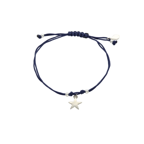 Bransoletka sznurkowa gwiazdka granatowa