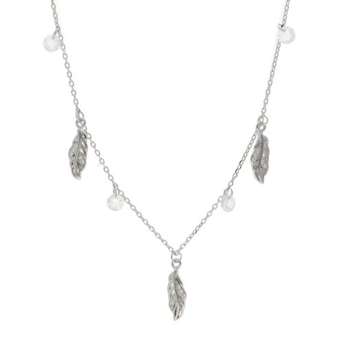 Naszyjnik z cyrkoniami listek choker