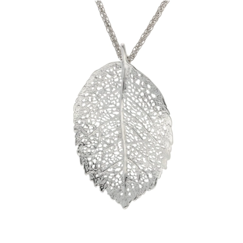 Wisior liść ażurowy srebro