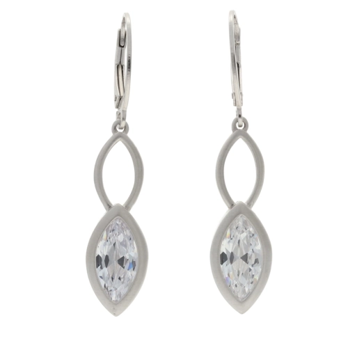 Kolczyki z cyrkoniami satynowane