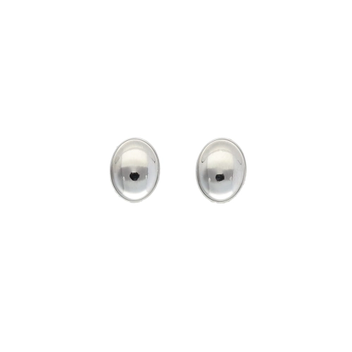 Owalne kolczyki gładkie srebro