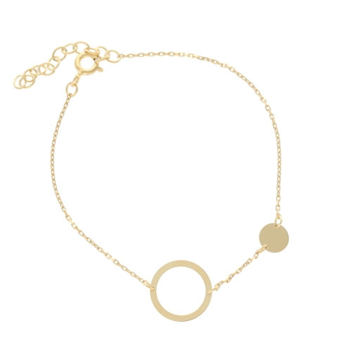 Bransoletka celebrytka kółeczka srebro pozłacane