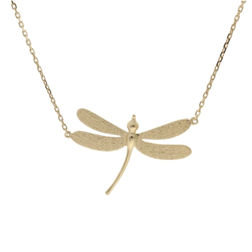 Naszyjnik ważka duża srebro pozłacane