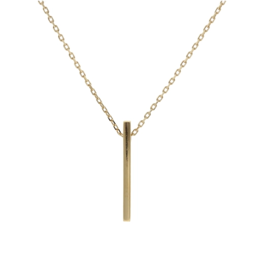 Naszyjnik pałeczka srebro pozłacane