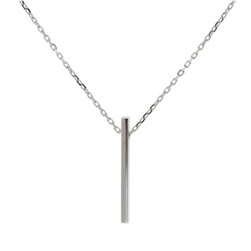 Naszyjnik pałeczka srebro rodowane