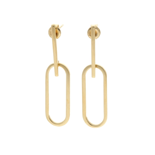 Kolczyki owalne srebro pozłacane