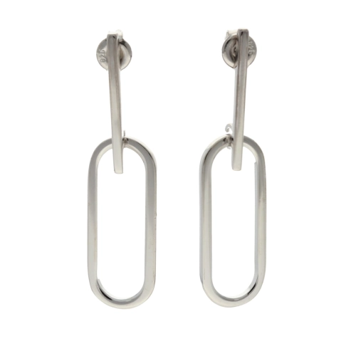 Kolczyki owalne srebro rodowane 